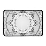 White Kaleidoscope Print Kitchen Mat