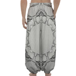 White Kaleidoscope Print Lantern Pants