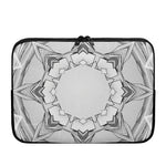 White Kaleidoscope Print Laptop Sleeve