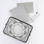 White Kaleidoscope Print Laptop Sleeve