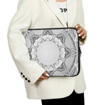 White Kaleidoscope Print Laptop Sleeve