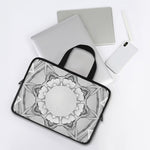 White Kaleidoscope Print Laptop Sleeve With Handle