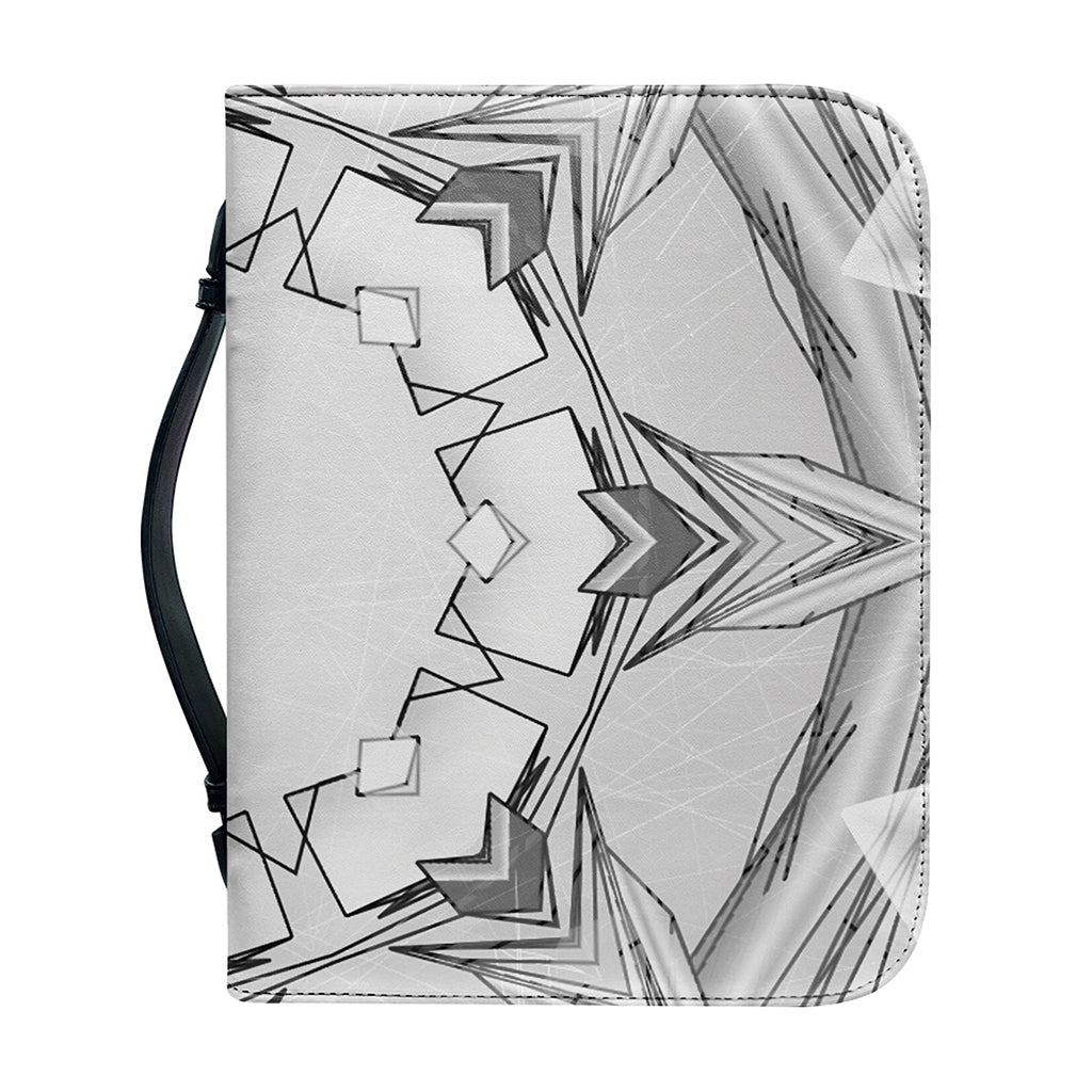 White Kaleidoscope Print Leather Bible Cover