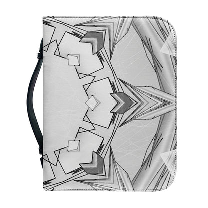 White Kaleidoscope Print Leather Bible Cover