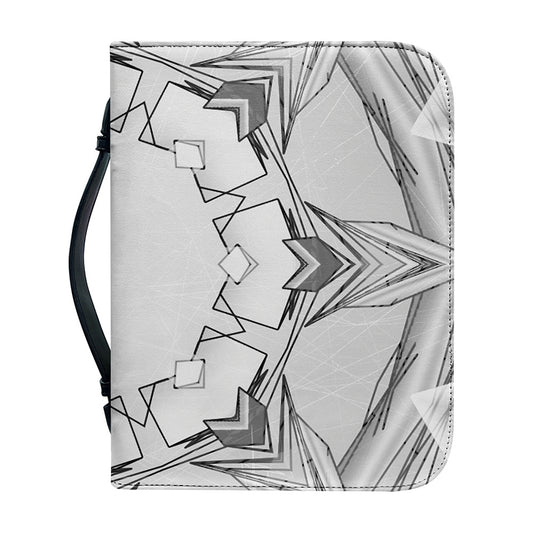 White Kaleidoscope Print Leather Bible Cover