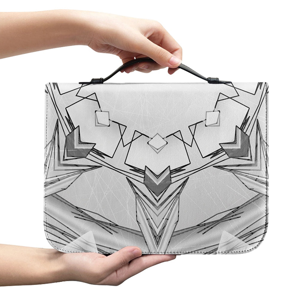 White Kaleidoscope Print Leather Bible Cover