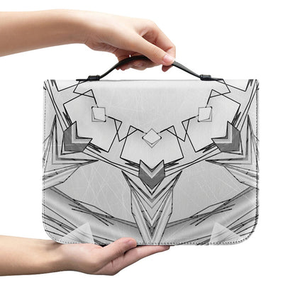 White Kaleidoscope Print Leather Bible Cover