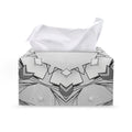 White Kaleidoscope Print Leather Tissue Box Cover