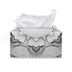 White Kaleidoscope Print Leather Tissue Box Cover