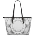 White Kaleidoscope Print Leather Tote Bag With Zipper