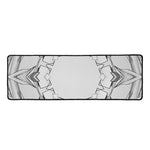 White Kaleidoscope Print Long Kitchen Mat
