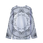 White Kaleidoscope Print Long Sleeve Short Coat