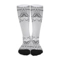 White Kaleidoscope Print Long Socks