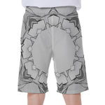 White Kaleidoscope Print Men's Beach Shorts