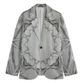 White Kaleidoscope Print Men's Blazer