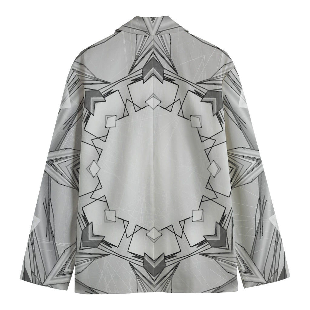 White Kaleidoscope Print Men's Blazer