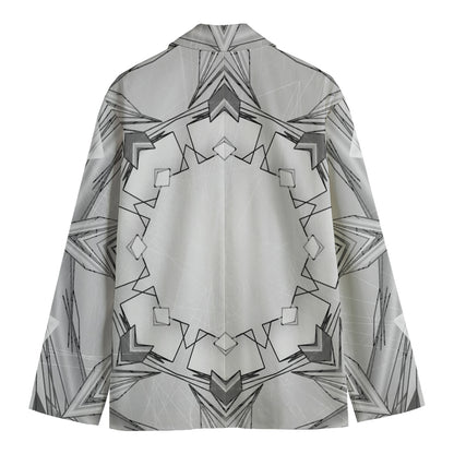 White Kaleidoscope Print Men's Blazer