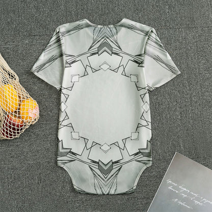 White Kaleidoscope Print Men's Bodysuit