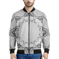 White Kaleidoscope Print Men's Bomber Jacket