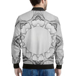 White Kaleidoscope Print Men's Bomber Jacket