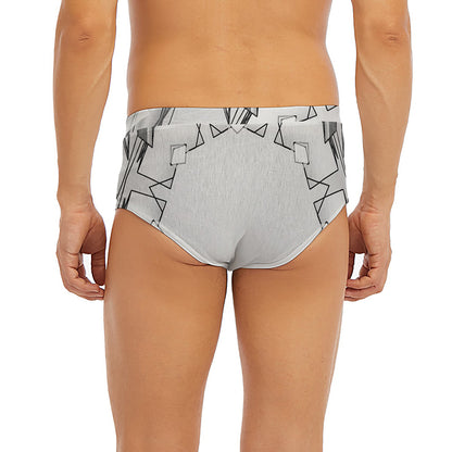 White Kaleidoscope Print Men's Briefs