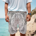 White Kaleidoscope Print Men's Cargo Shorts