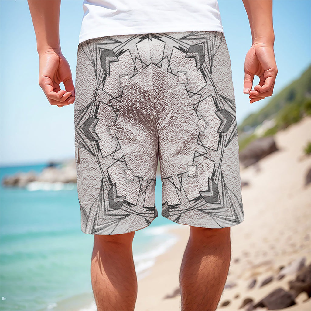 White Kaleidoscope Print Men's Cargo Shorts