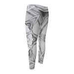 White Kaleidoscope Print Men's Compression Pants