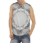 White Kaleidoscope Print Men's Fitness Tank Top
