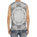 White Kaleidoscope Print Men's Fitness Tank Top