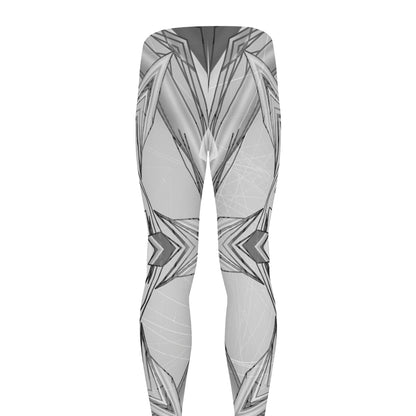 White Kaleidoscope Print Men's leggings