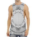 White Kaleidoscope Print Men's Muscle Tank Top