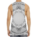 White Kaleidoscope Print Men's Muscle Tank Top