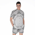 White Kaleidoscope Print Men's Romper