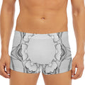 White Kaleidoscope Print Men's Short Boxer Briefs