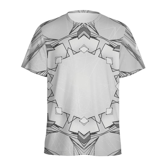White Kaleidoscope Print Men's Sports T-Shirt