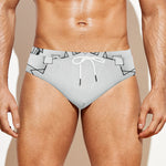 White Kaleidoscope Print Men's Swim Briefs