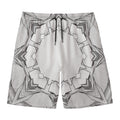 White Kaleidoscope Print Men's Swim Trunks