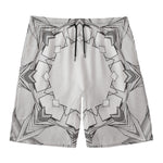 White Kaleidoscope Print Men's Swim Trunks
