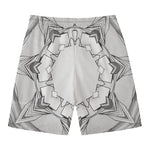 White Kaleidoscope Print Men's Swim Trunks