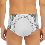 White Kaleidoscope Print Men's Triangle Swim Briefs