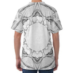 White Kaleidoscope Print Men's Velvet T-Shirt