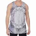White Kaleidoscope Print Men's Velvet Tank Top