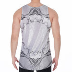White Kaleidoscope Print Men's Velvet Tank Top