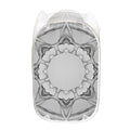 White Kaleidoscope Print Mesh Laundry Hamper