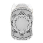 White Kaleidoscope Print Mesh Laundry Hamper