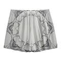 White Kaleidoscope Print Mesh Shorts