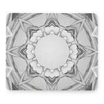 White Kaleidoscope Print Mouse Pad