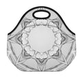 White Kaleidoscope Print Neoprene Lunch Bag