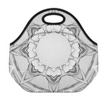 White Kaleidoscope Print Neoprene Lunch Bag